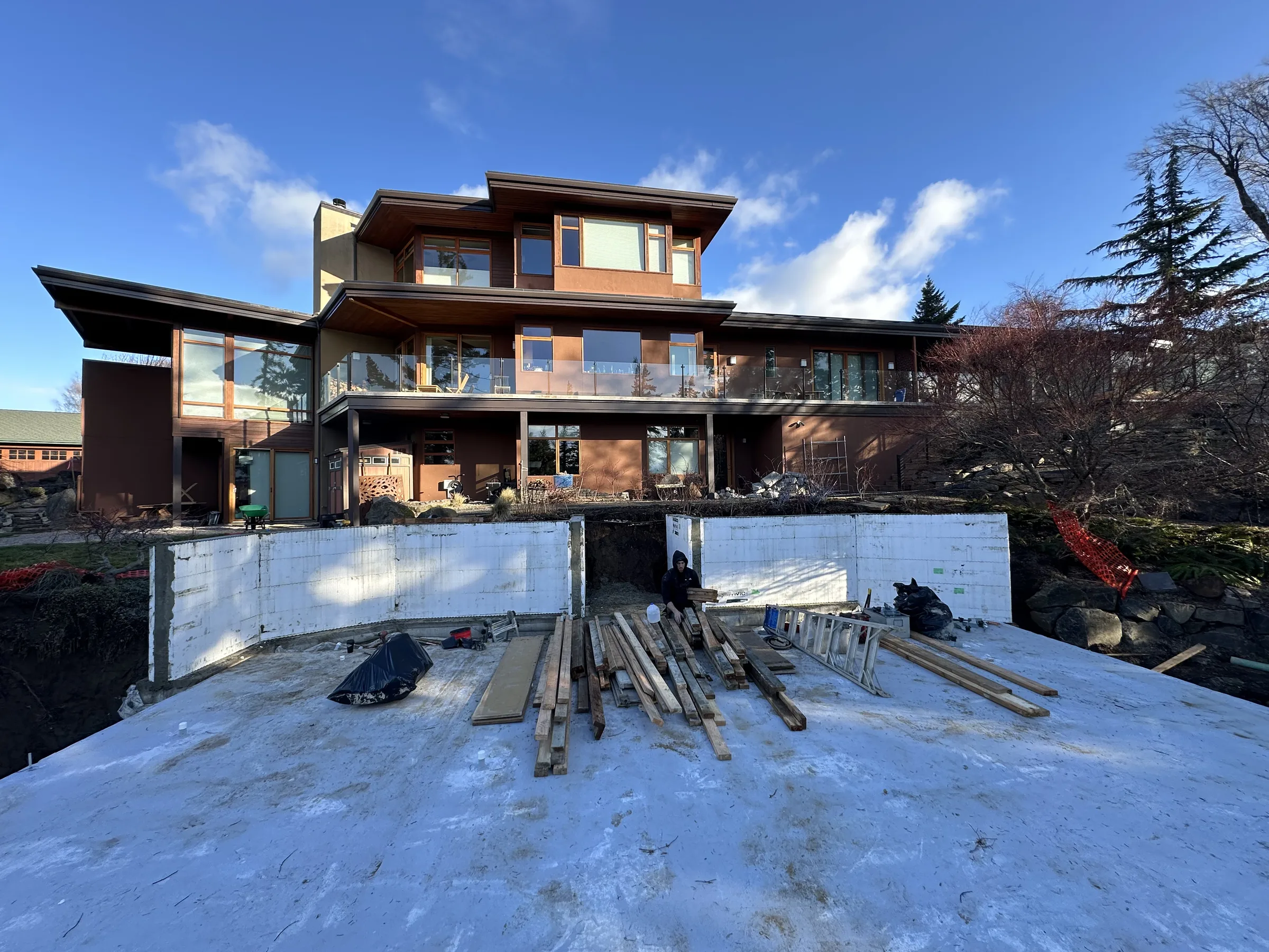 Addition below an existing home after